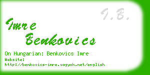 imre benkovics business card
